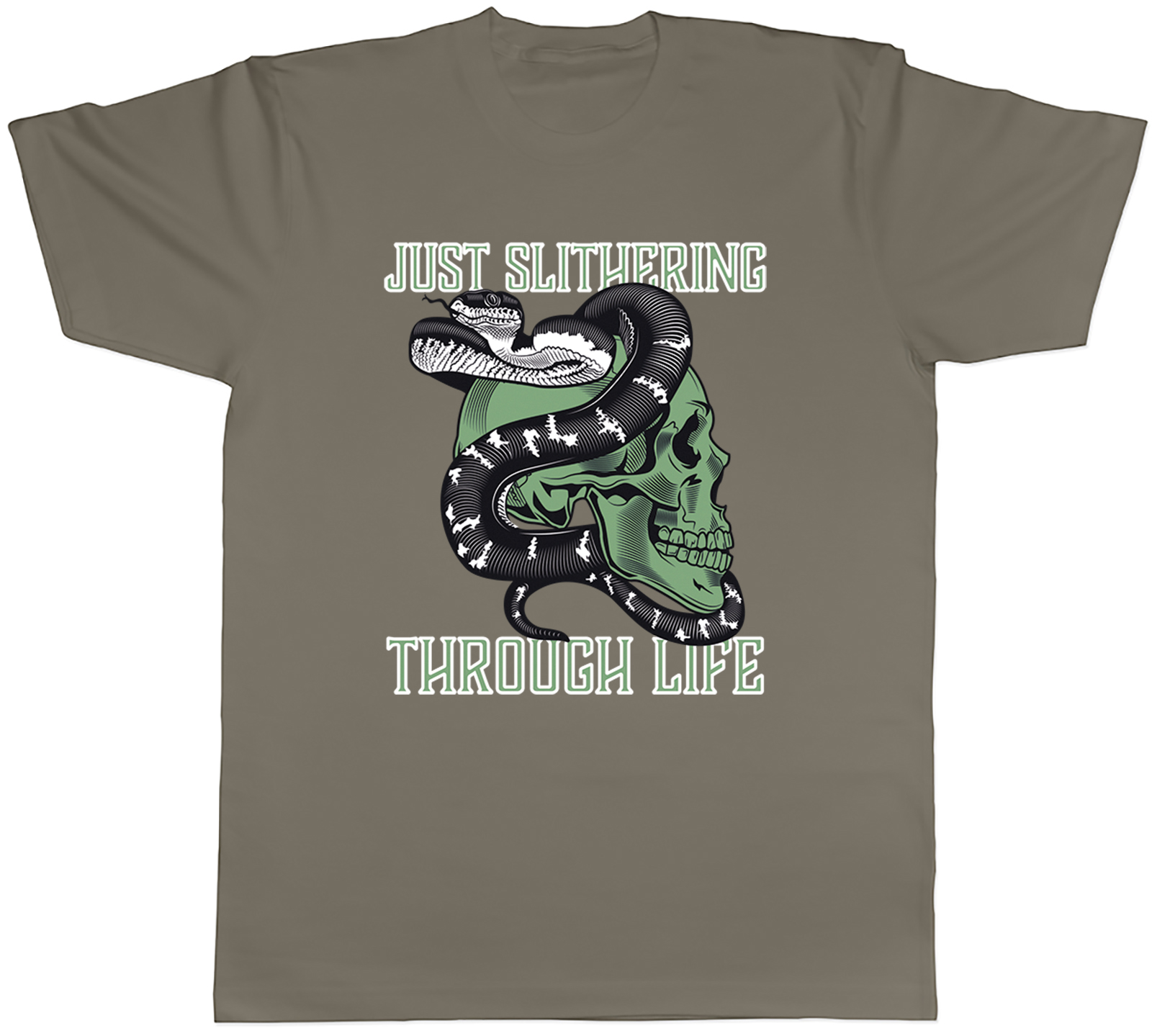 【KOOLOSET】Snake Unique Half Shirt Funny Python Snake Mens T-Shirt Just Slithering through Life